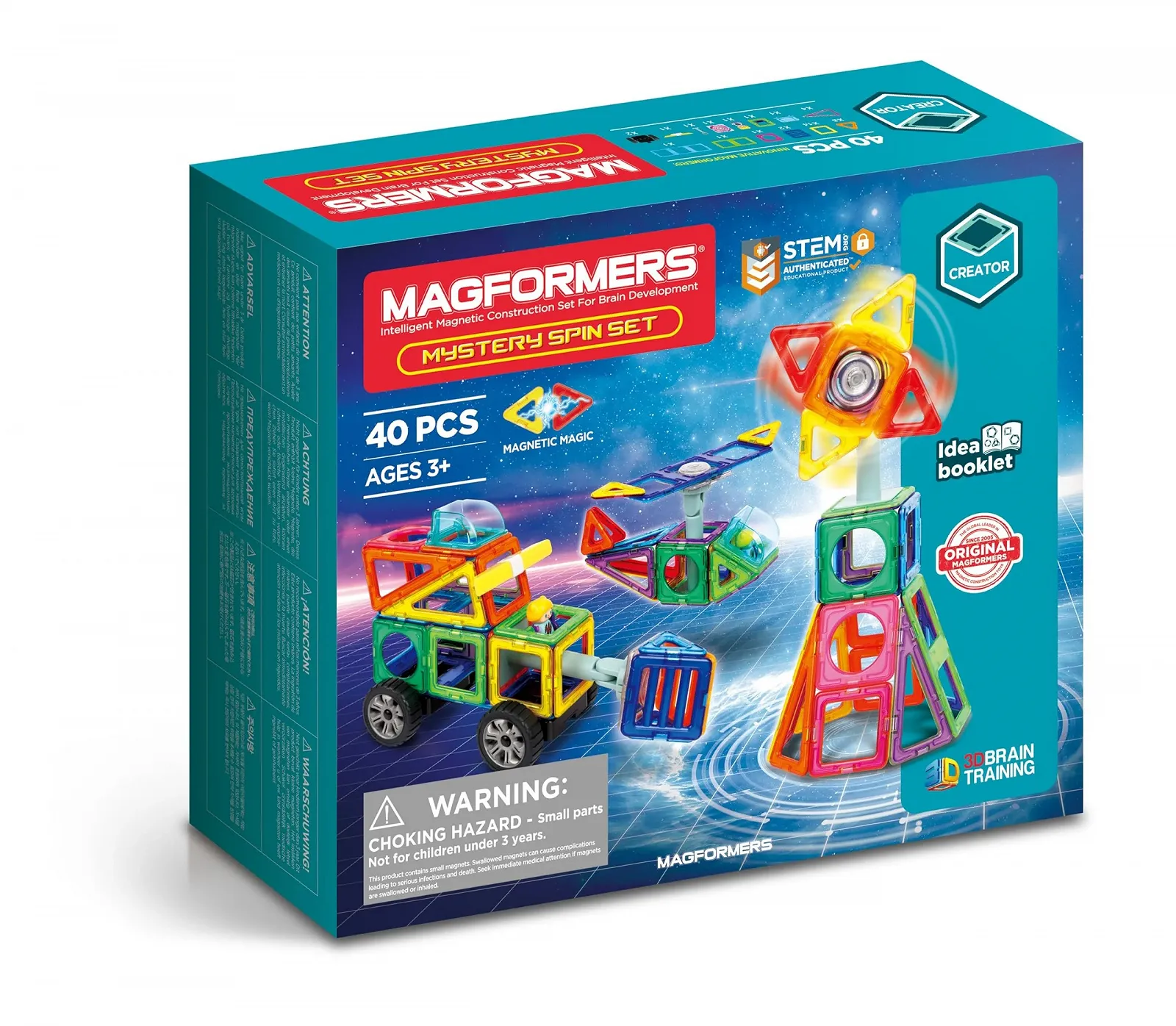 Конструктор Magformers Mystery Spin Set 40 деталей, магнитные строительные блоки, цветной, 3-99 лет, фото №1
