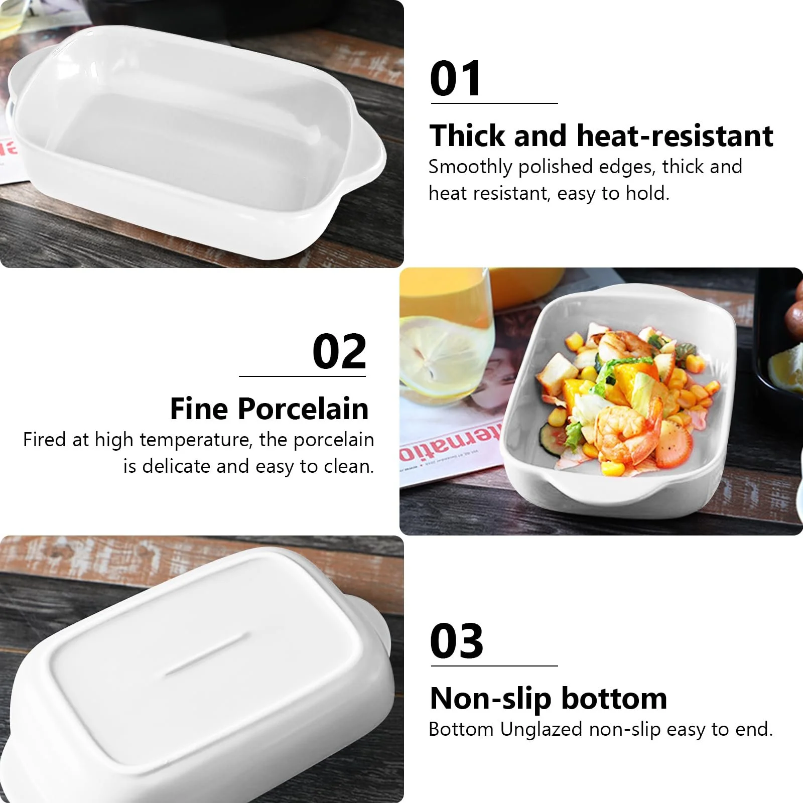 Набір форм для запікання Керамічні Прямокутні 23 х 13 см 2 шт., фото №3