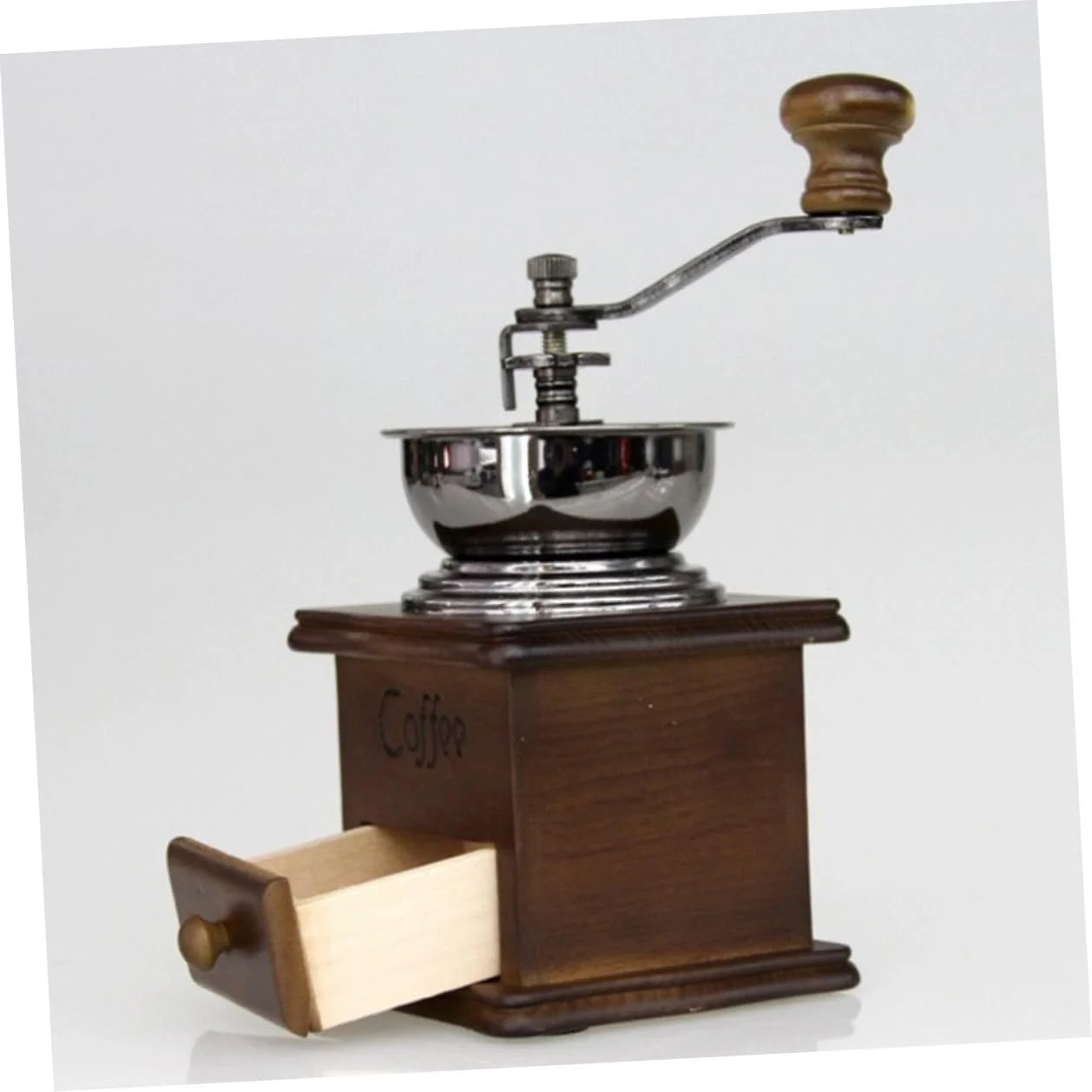 Ручна кавомолка Дерев'яна ручна кавомолка для м'якого подрібнення кавових зерен Вінтажний дизайн, фото №2