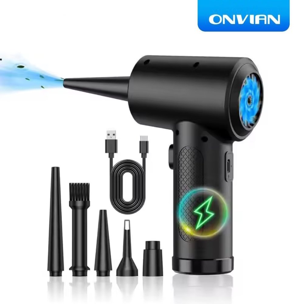 Портативний турбовентилятор Onvian Wireless Air Duster 51000 RPM Black, фото №1