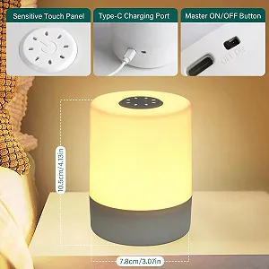 Настільна лампа LED Bedside Lamp Touch Dimmable USB Rechargeable Акумуляторна synthetic.ua - Фото 1