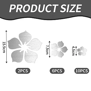 Наклейки на стіну Mirror Flower 18 шт. акрилові 3D Сріблясті synthetic.ua - Фото 1