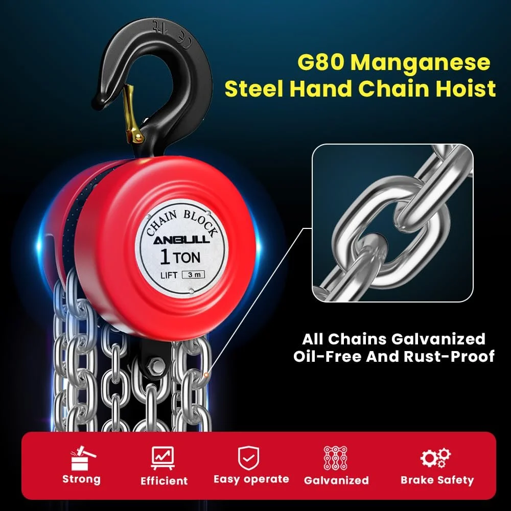 Ручная лебедка Anbull 1T 1599 Красная, фото №6 Ручная лебедка Anbull 1T 1599 Красная, фото №6