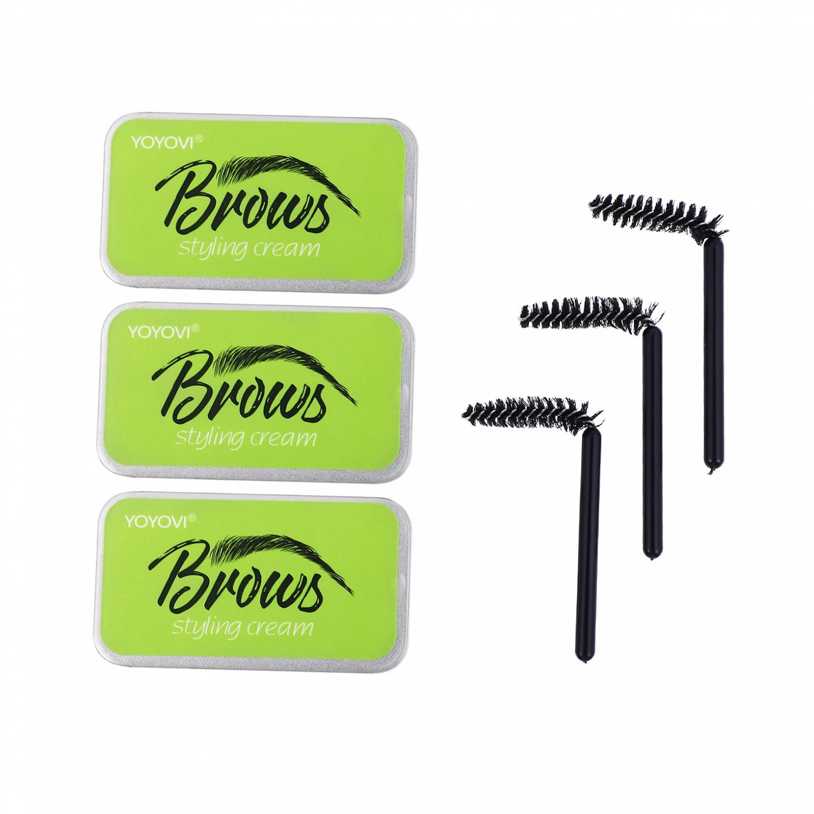 Angoily Набір Крем для брів Водостійка гелева туш для вій натуральна 3 шт., фото №1