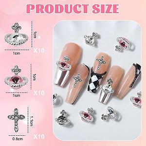 Прикраса для нігтів 3D Планета Сріблястий Білий Рожевий Набір аксесуарів synthetic.ua - Фото 1