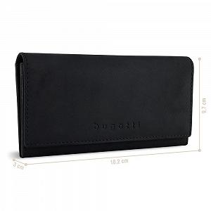 Кошелек Женский Кожаный Bugatti Luca Длинный Черный Винтажный с RFID защитой synthetic.ua - Фото 1