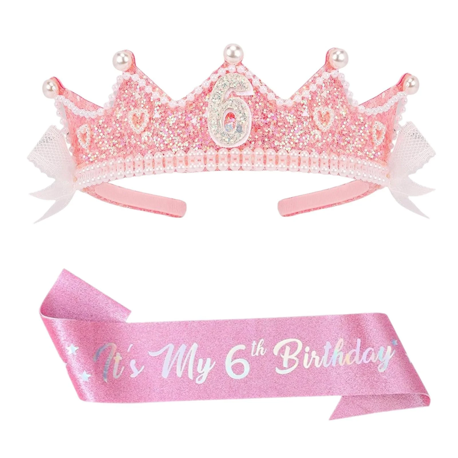 Корона Обруч Святкова для дівчинки Рожевий, фото №1