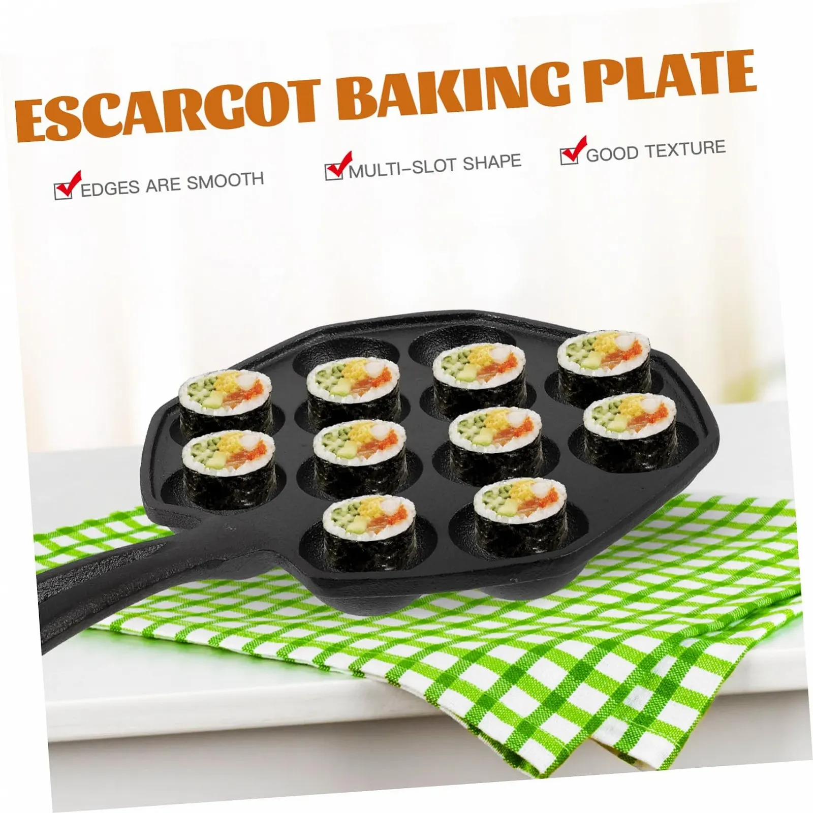 Форма для запікання равликів VALICLUD чавунна на 12 лунок термостійка, фото №8