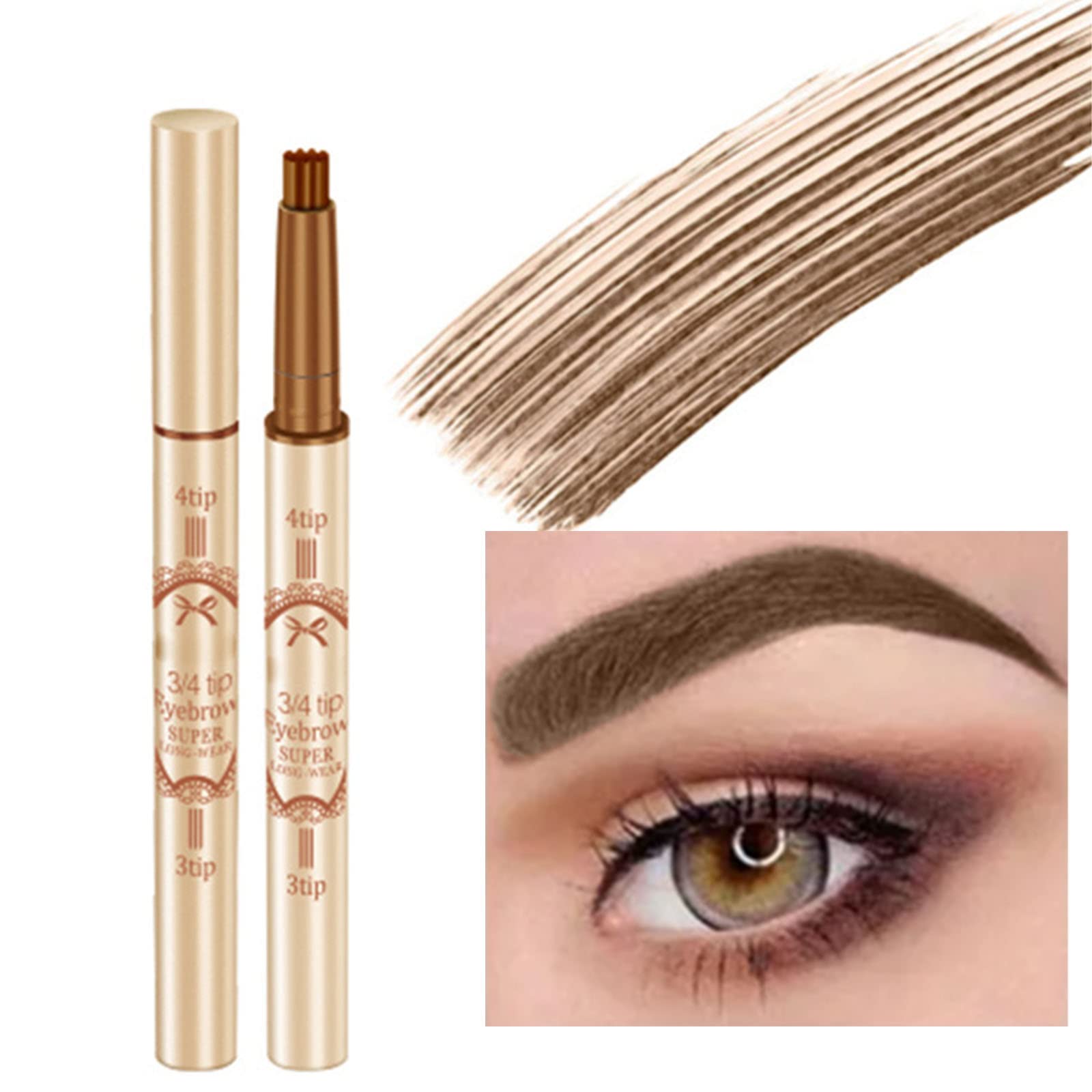 Олівець для брів Trident Швидкосохнучий з Тривалим Ефектом Водостійкий Без Розмазування Чорний Коричневий B, фото №3