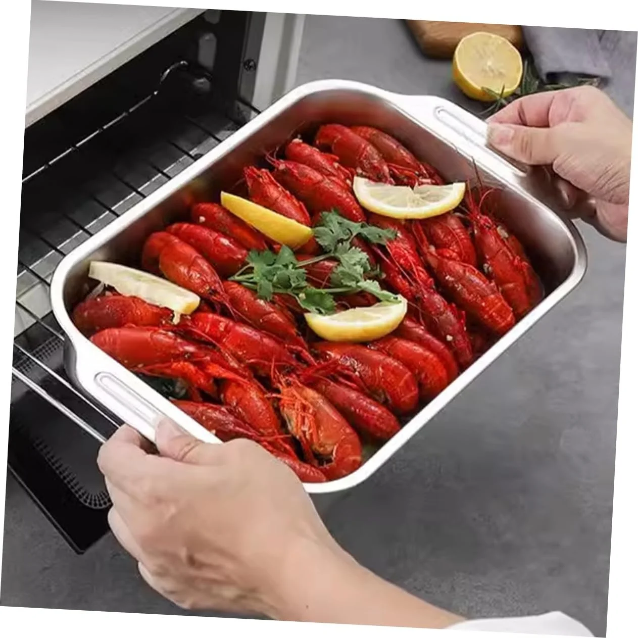 Противень для запекания VALICLUD Прямоугольный термостойкий эмалированный, фото №4