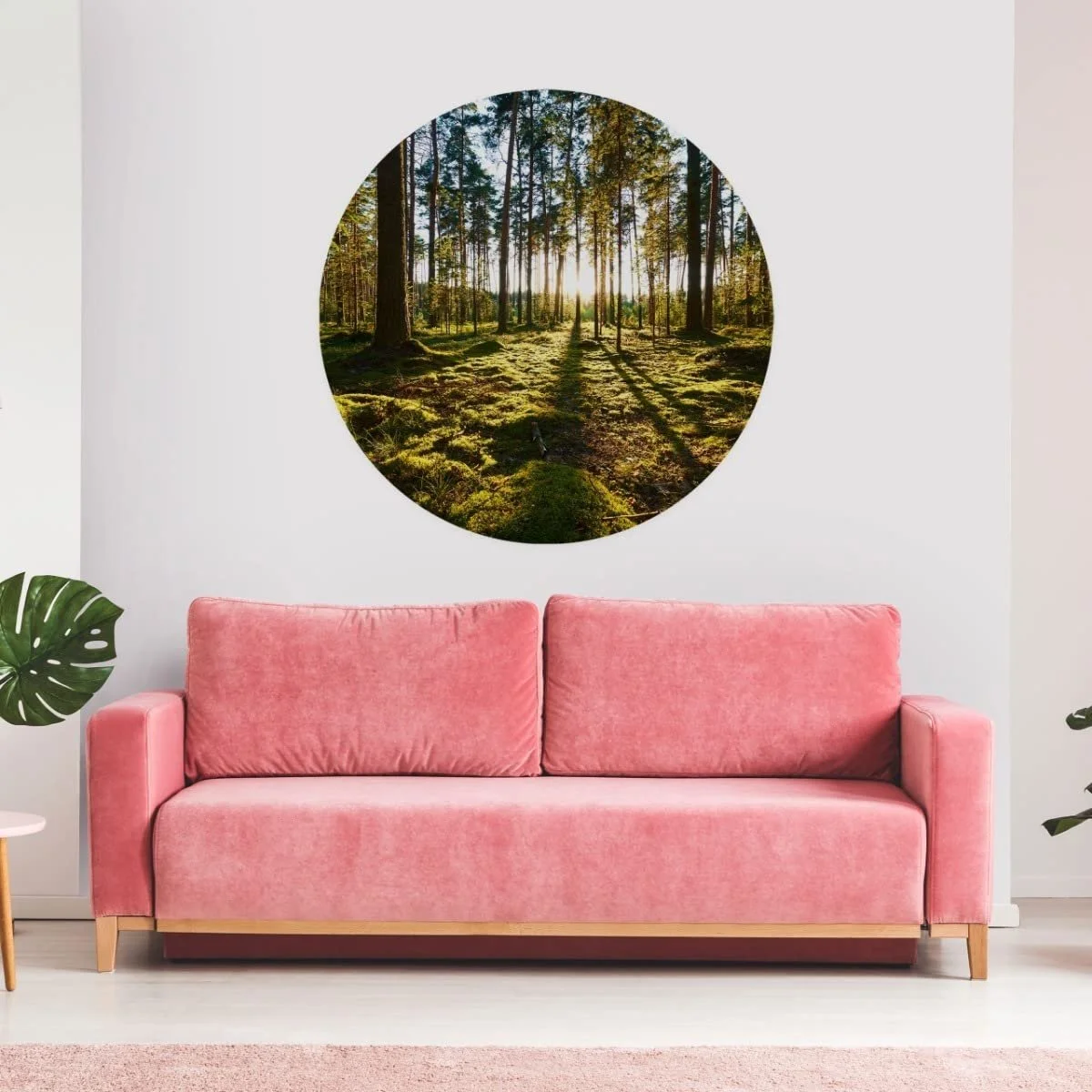 Наклейка на стіну Muralo Circle Trees Forest Sun Rays 100 x 100 см, 3D, фото №5 Наклейка на стіну Muralo Circle Trees Forest Sun Rays 100 x 100 см, 3D, фото №5