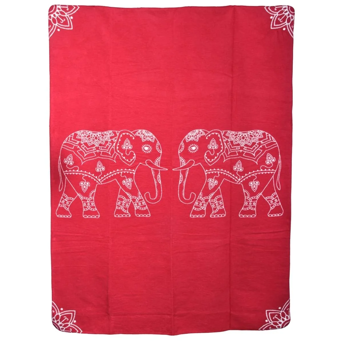 Покривало Yogabox Elephants 150 x 200 см, червоний/натуральний, фото №5