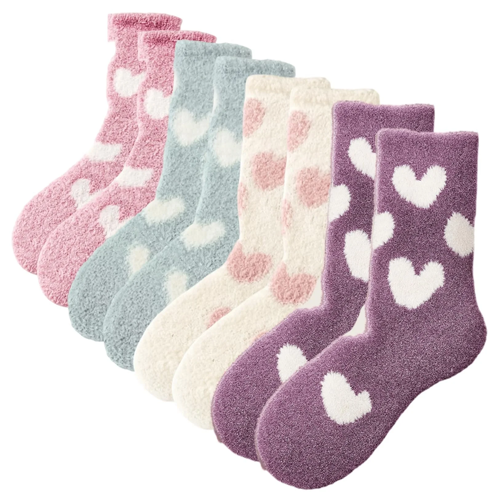 Пухнасті шкарпетки Жіночі 36-40, шкарпетки для сну, 4 пари, фото №1