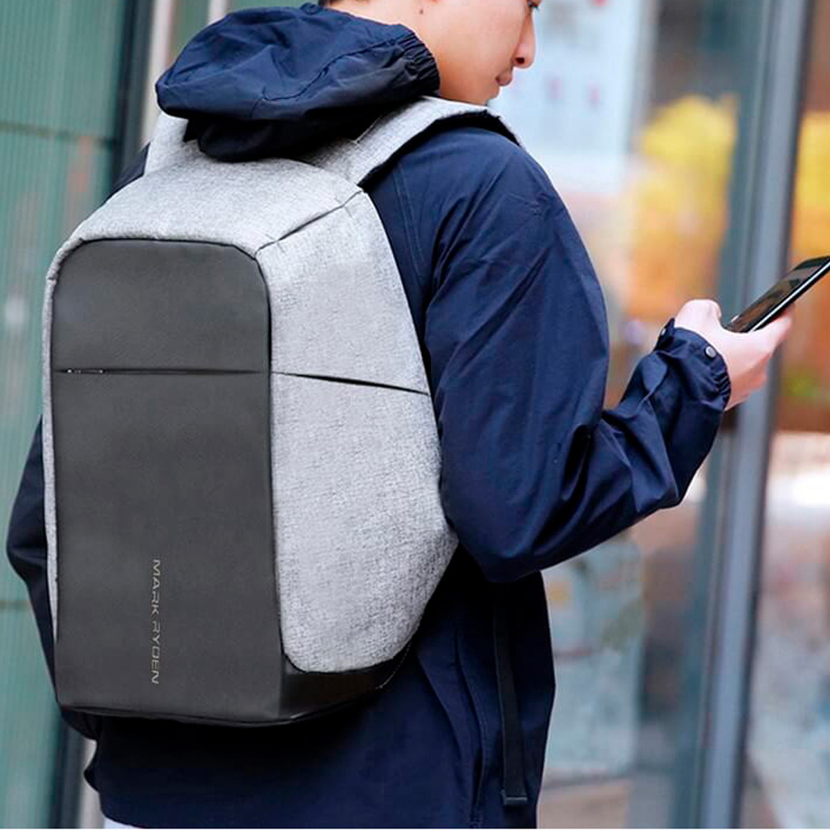 Рюкзак городской антивор Mark Ryden 5815 18л для ноутбука до 15,6" с USB Grey 16244, фото №8