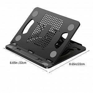 Подставка для ноутбука складная с регулировкой и вращающимся основанием для отвода тепла synthetic.ua - Фото 1