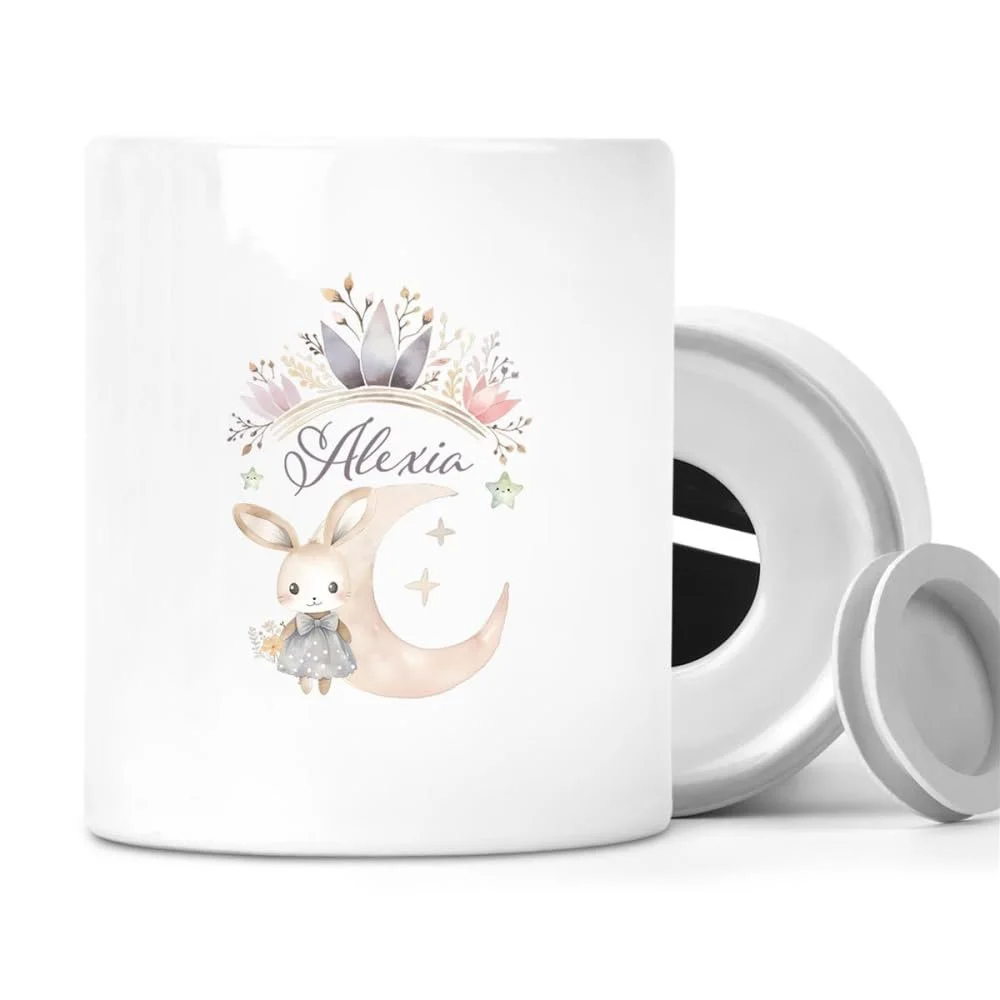 Скарбничка Кролик Персоналізована з ім'ям, фото №1