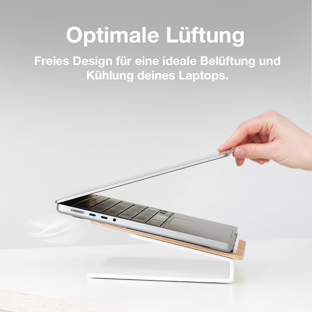 Підставка для ноутбука Woodcessories Wood Сумісна з 10 - 16 дюймовими MacBook, ергономічна з дуба, фото №4