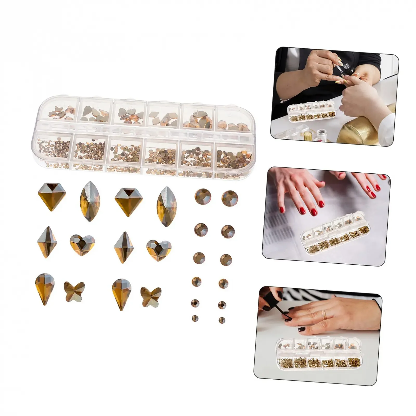 Стразы для ногтей Healeved, 12 сеток, для DIY, для ногтей, макияжа глаз, художественных проектов, головных уборов, ювелирных изделий, обуви, сумок, свадебных аксессуаров, фото №8