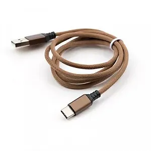Дата кабель USB 2.0 AM to Type-C nylon 1m brown Vinga VCPDCTCNB21BR synthetic.ua - Фото 1