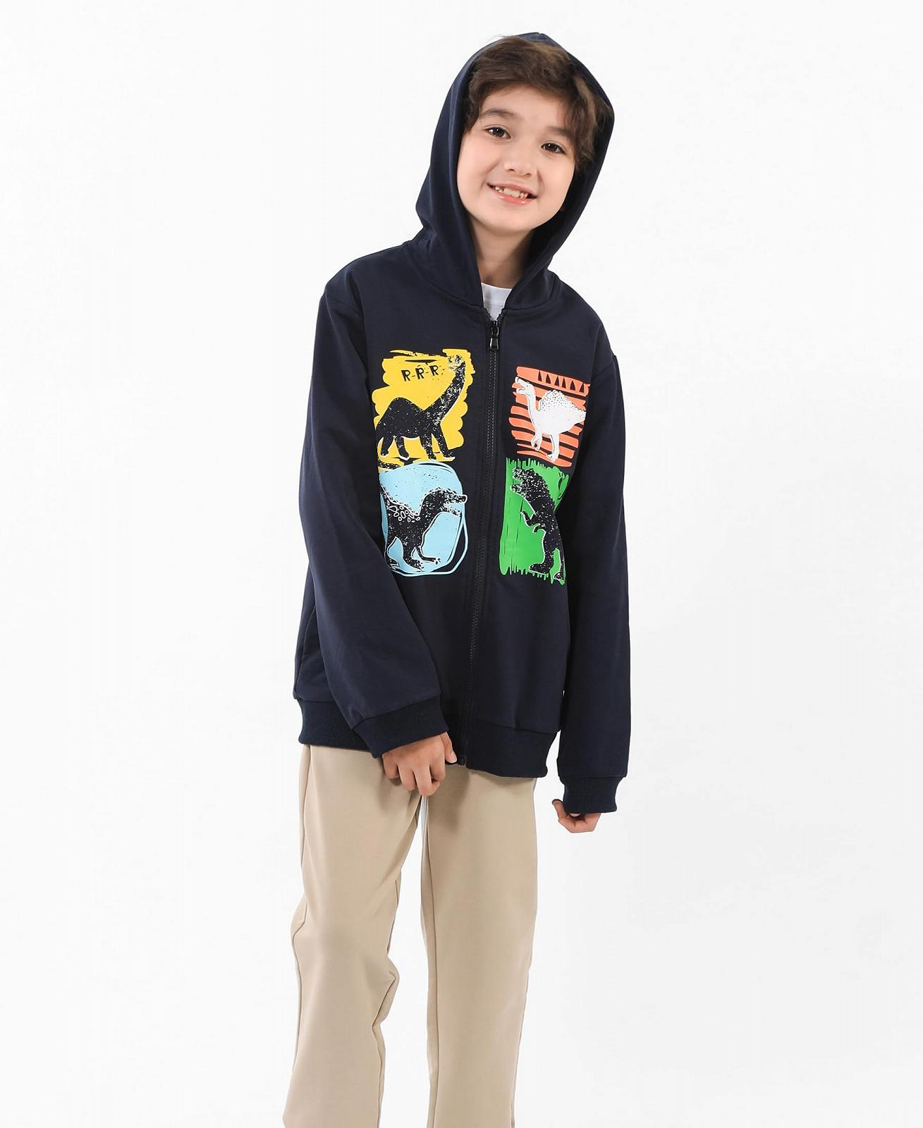 Куртка с капюшоном Codkkre для мальчиков, детская спортивная куртка на молнии, толстовка с капюшоном для мальчиков, толстовка с динозавром на молнии, 2-11 лет, фото №3