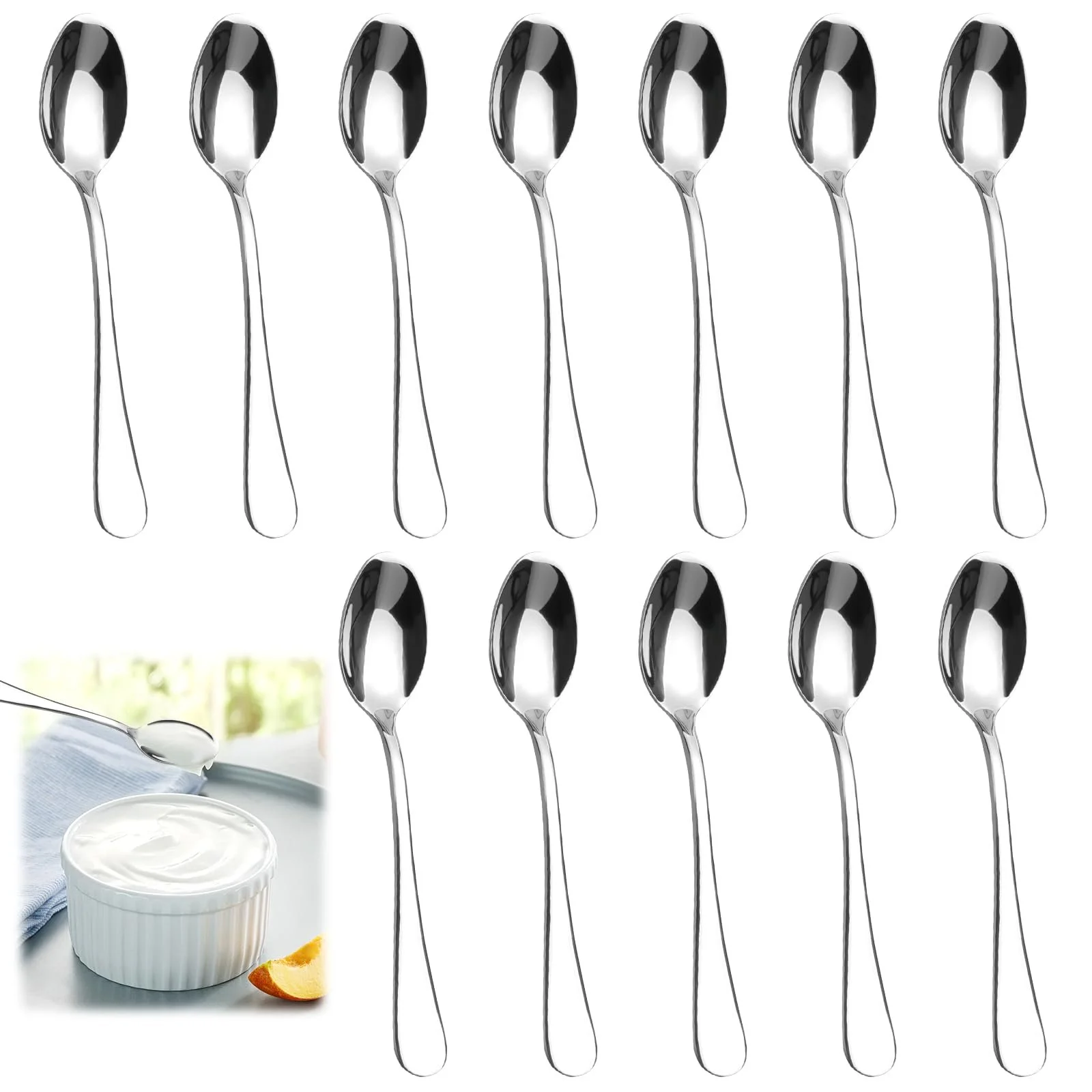 Ложки кавові Набір з 12 штук, нержавіюча сталь, 10.5 см, фото №1 Ложки кавові Набір з 12 штук, нержавіюча сталь, 10.5 см, фото №1