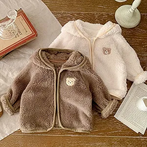 Куртка для мультяшные ушки с верхней одеждой на молнии теплое флисовое зимнее пальто synthetic.ua - Фото 1