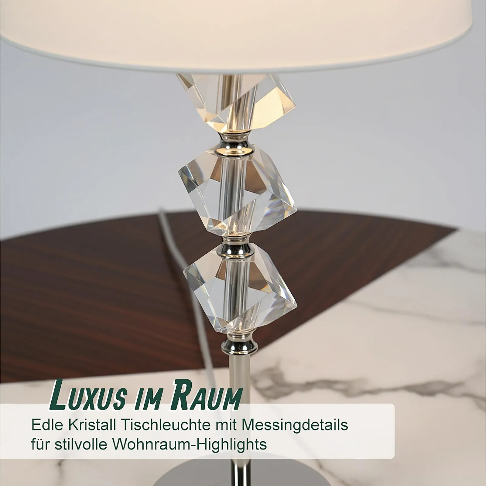 Настільна лампа Relaxdays Шовковий абажур E27 53 x 25 см Кремовий, фото №3