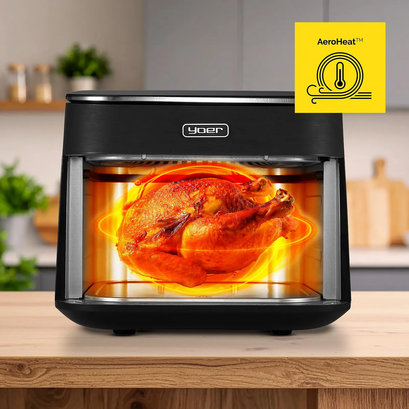 Мультипіч Yoer FryVision AF04BK 6.5 л 6-в-1 1700 Вт 12 програм чорна, фото №5 Мультипіч Yoer FryVision AF04BK 6.5 л 6-в-1 1700 Вт 12 програм чорна, фото №5
