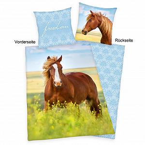 Комплект Постільної Білизни Herding Young Collection Реверсивний Мотив Коня 140 x 200 см, Наволочка 70 x 90 см, Бавовна/Ренфорс synthetic.ua - Фото 1