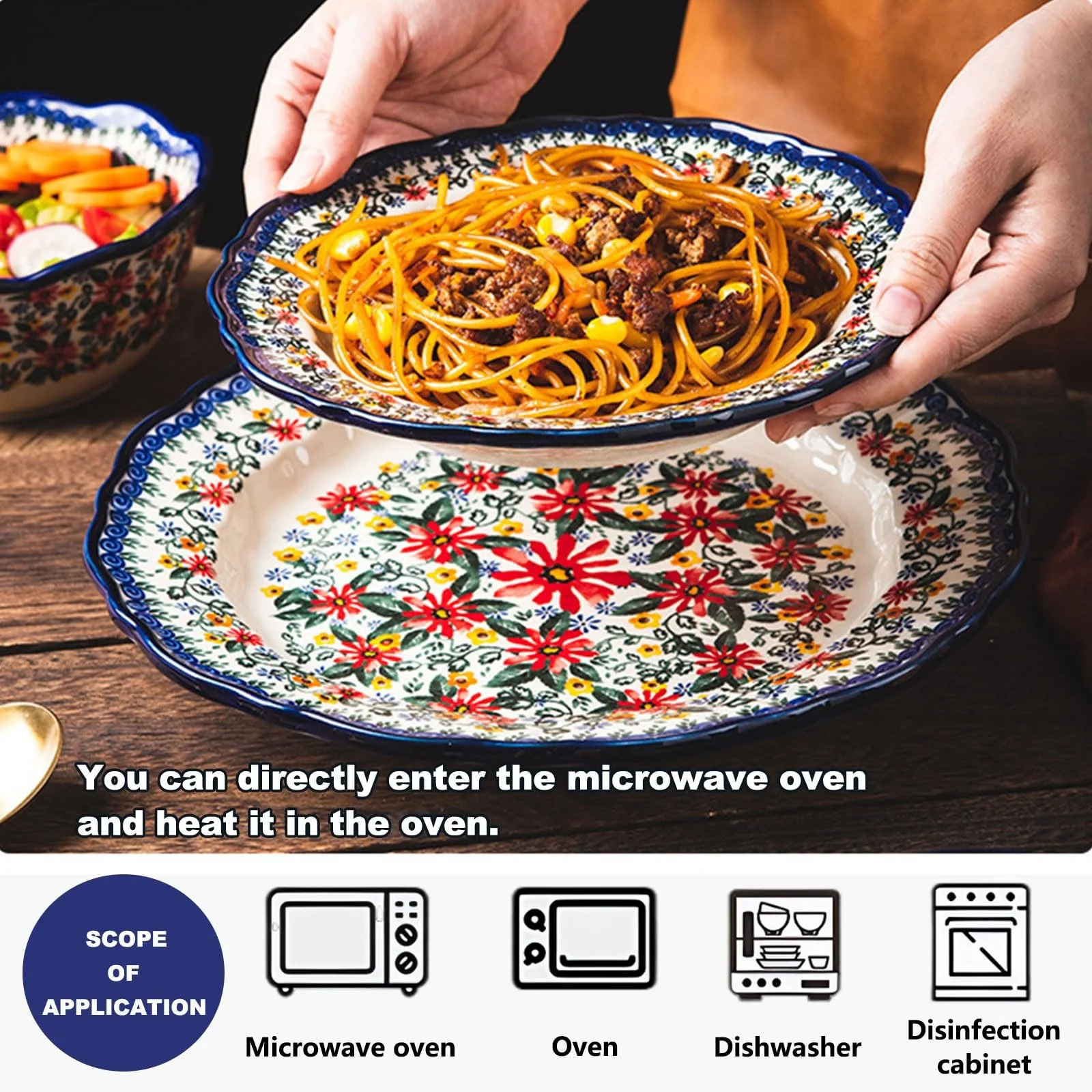 Форма для запекания керамическая круглая винтажная 20.9 x 20.9 x 3.2 см, фото №3