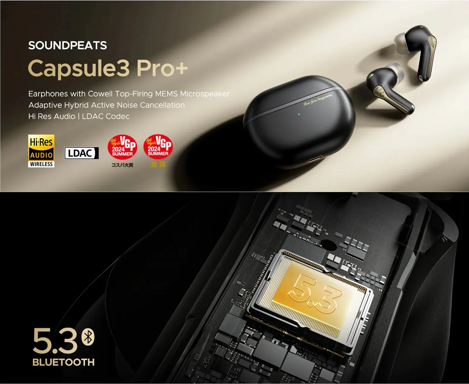 Безпровідні навушники SoundPEATS Capsule3 Pro+ xMEMS Speaker LDAC AI Adaptive ANC Black, фото №11
