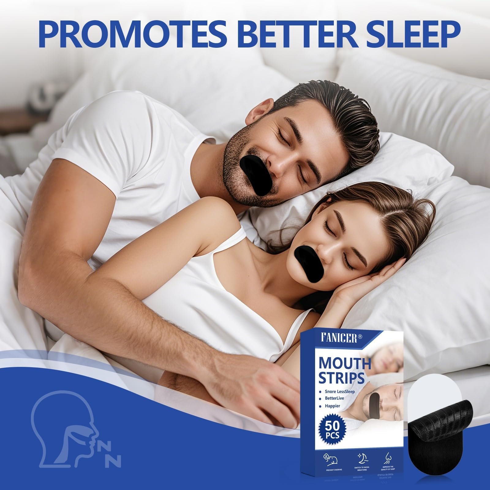 Смужки для рота для сну (50 шт. в упаковці), преміум, фото №7