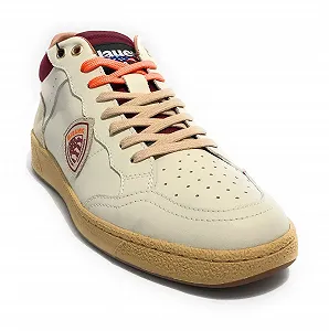 Кросівки Blauer U25BU06 F4MURRAY10/LEA Old Murray Шкіра Білий/Червоний/Помаранчевий synthetic.ua - Фото 1