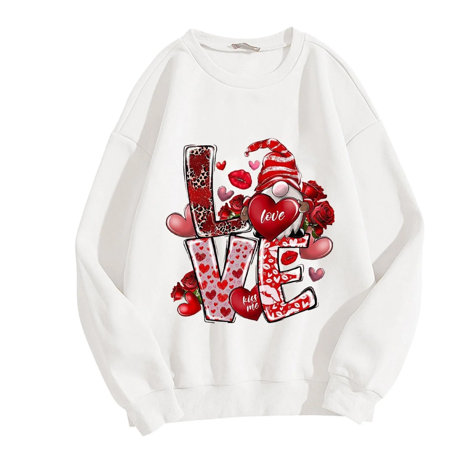 Рубашка Женская ко Дню Святого Валентина с принтом сердца, с круглым вырезом, с длинными рукавами, классическая, любовь, дешевый подарок для женщин ко Дню Святого Валентина, фото №2 Рубашка Женская ко Дню Святого Валентина с принтом сердца, с круглым вырезом, с длинными рукавами, классическая, любовь, дешевый подарок для женщин ко Дню Святого Валентина, фото №2