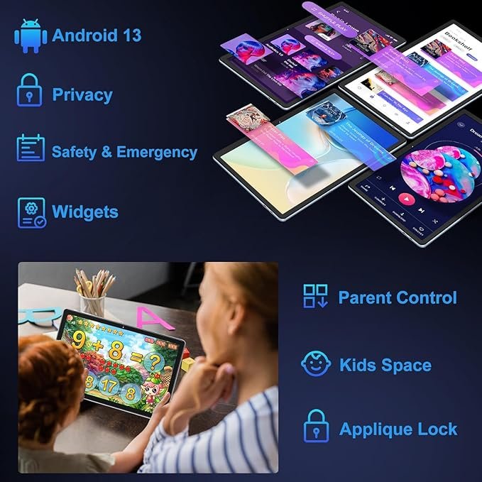 Планшет 10.1" HD Oangcc A15 6+6/128Gb 8 ядер Android 13 6000mAh Голубой, фото №3