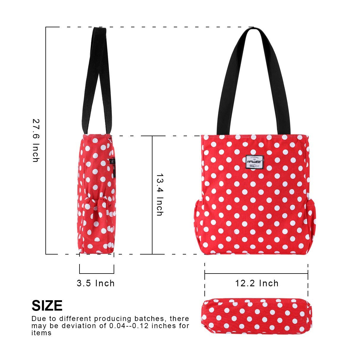 Сумка Hawee, жіноча, з блискавкою, повсякденна, на плече, велика, для покупок, водонепроникна, червона, фото №7