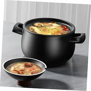 Кастрюля керамическая Ciieeo 3,6 л с ручкой термостойкая для газовой плиты synthetic.ua - Фото 1