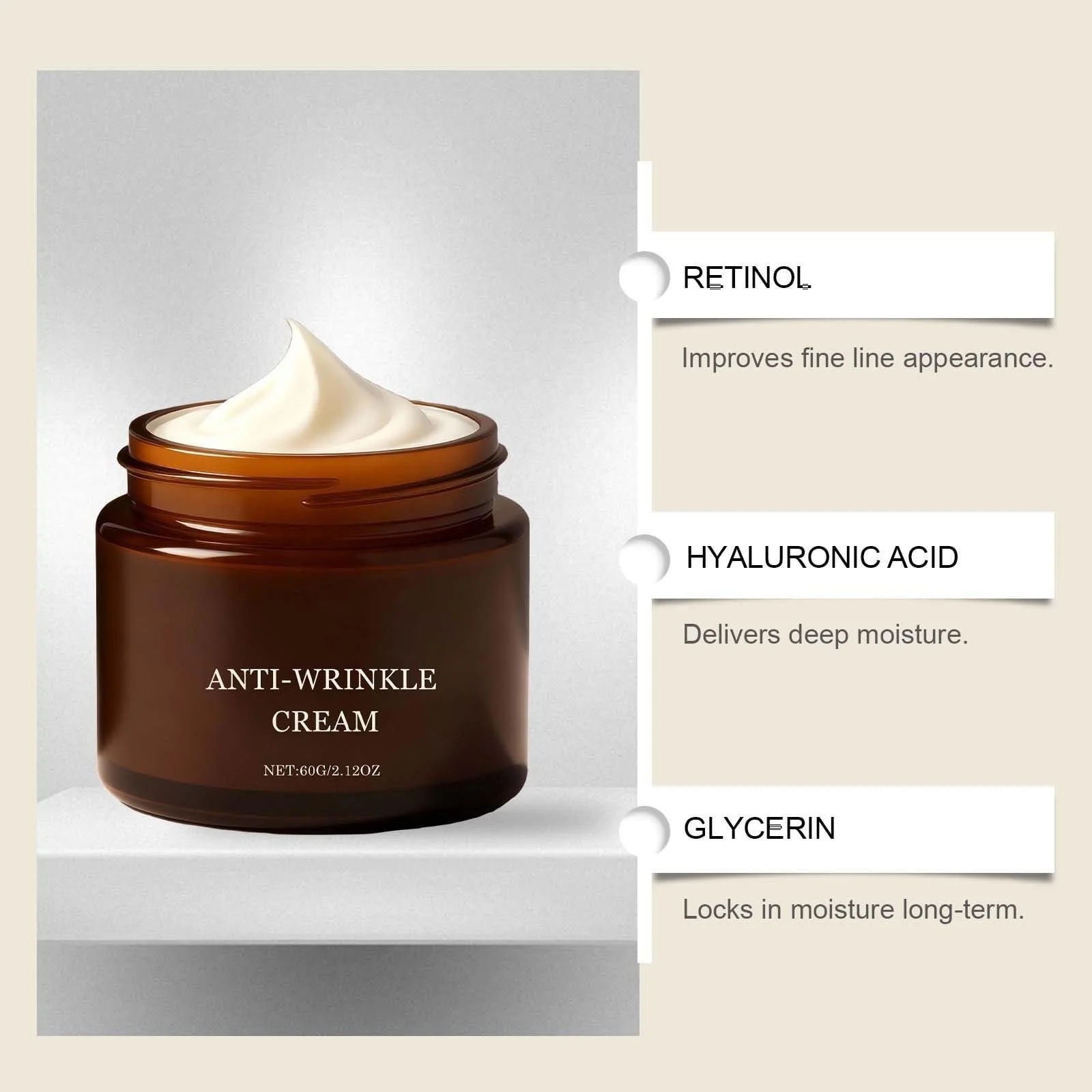 Крем проти зморшок Retinol Anti-Ageing Day Cream Firming & Lifting Moisturising Lotion для всіх типів шкіри 1 шт., фото №5 Крем проти зморшок Retinol Anti-Ageing Day Cream Firming & Lifting Moisturising Lotion для всіх типів шкіри 1 шт., фото №5