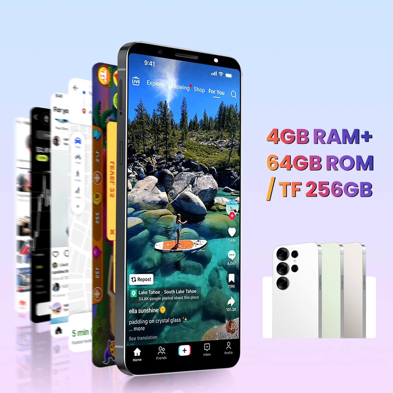 Смартфон 8-Core 4G LTE 4GB RAM 64GB ROM 6.0" Cyan, фото №6