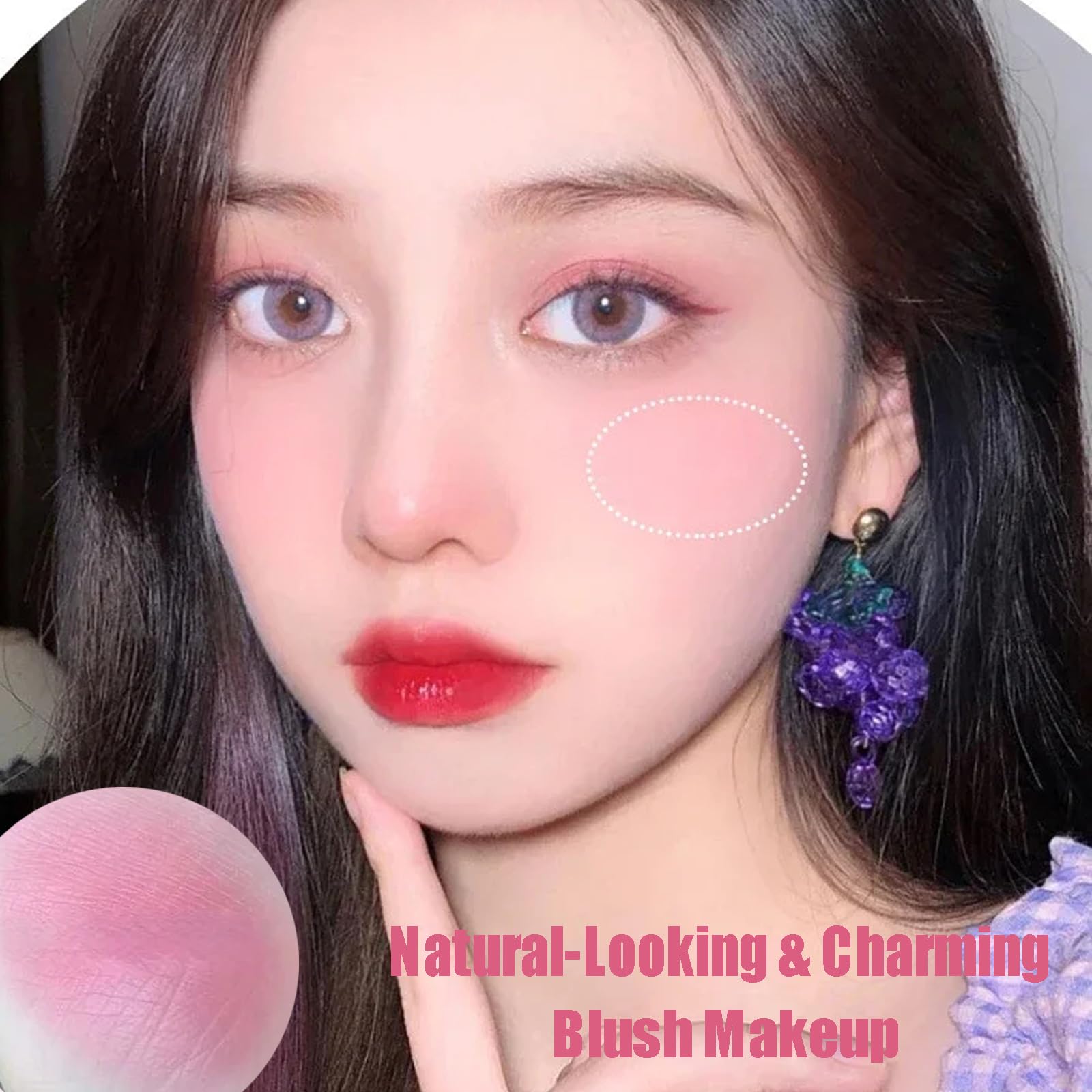 Палетка румян Cream Dewy Blush Makeup Palette Matte Creamy Розовый, фото №2