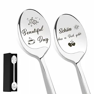 Ложка для кави З написом Колір не вказано (2 шт. в наборі) - Фото 1