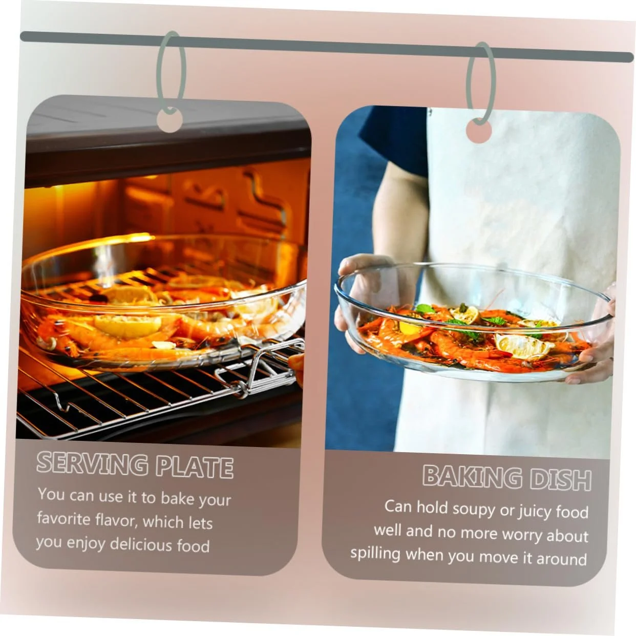 Форма для запекания стеклянная Lurrose Овальная Термостойкая Прозрачная, фото №9