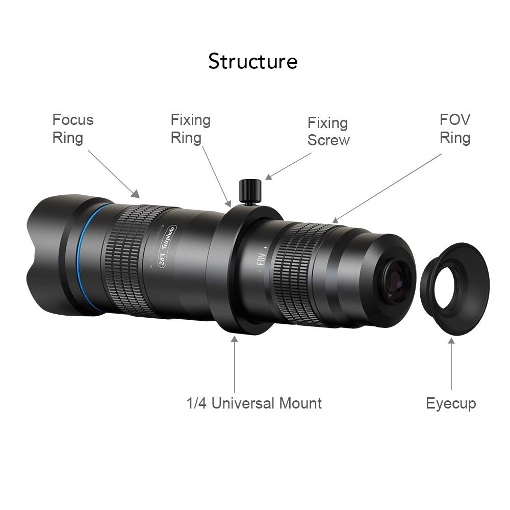 Монокуляр Spacmirrors 28-Fach Teleskop-Zoomobjektiv Monokular, фото №2 Монокуляр Spacmirrors 28-Fach Teleskop-Zoomobjektiv Monokular, фото №2