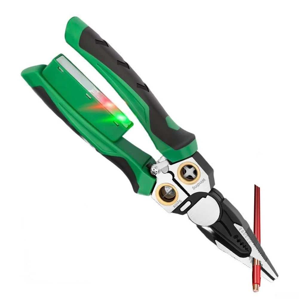 Стриппер и кримпер 8-в-1 с тестером напряжения стальной, фото №5