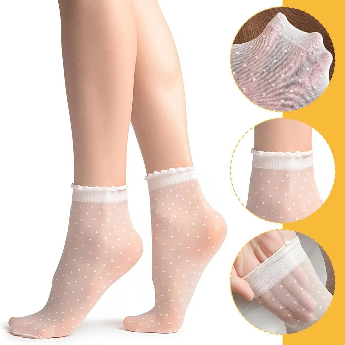 Носки Женские Костюмные Прозрачные в рубчик - 2 пары, фото №2