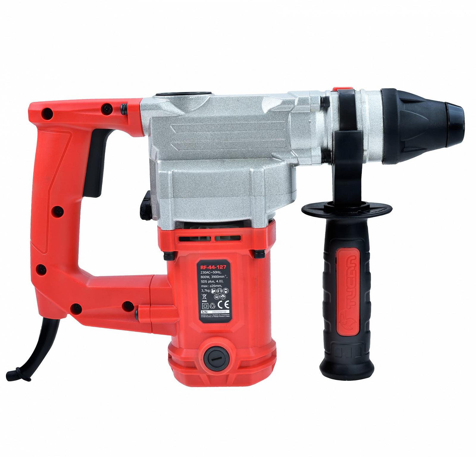 Перфоратор Rexxer Professional Set 800 W Швидкість обертання 800 об/хв Діаметр свердління 26 мм Демонтажний молоток 4 Дж Перфоратор з кейсом, SDS свердлом та аксесуарами, фото №4