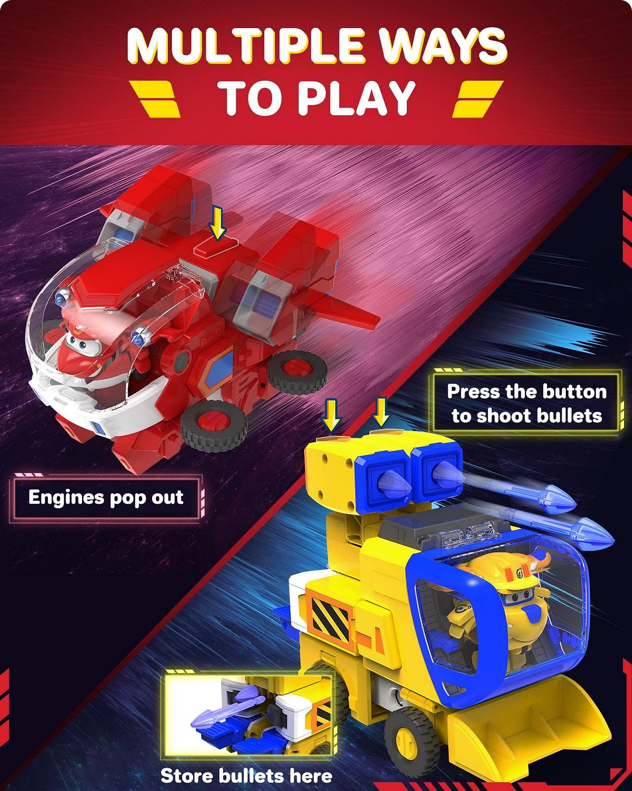 Фигурка-трансформер Super Wings Jett, серия Robot Suit, модель EU750321, красный, 18 см, фото №7
