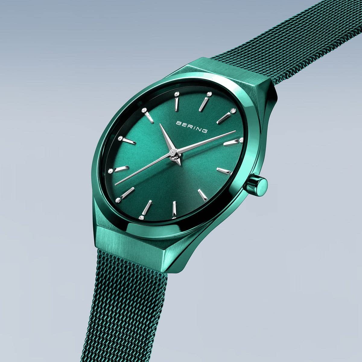 Женские часы Кварцевые BERING Ultra Slim Collection 18729-888 Зеленый/серебряный, фото №3