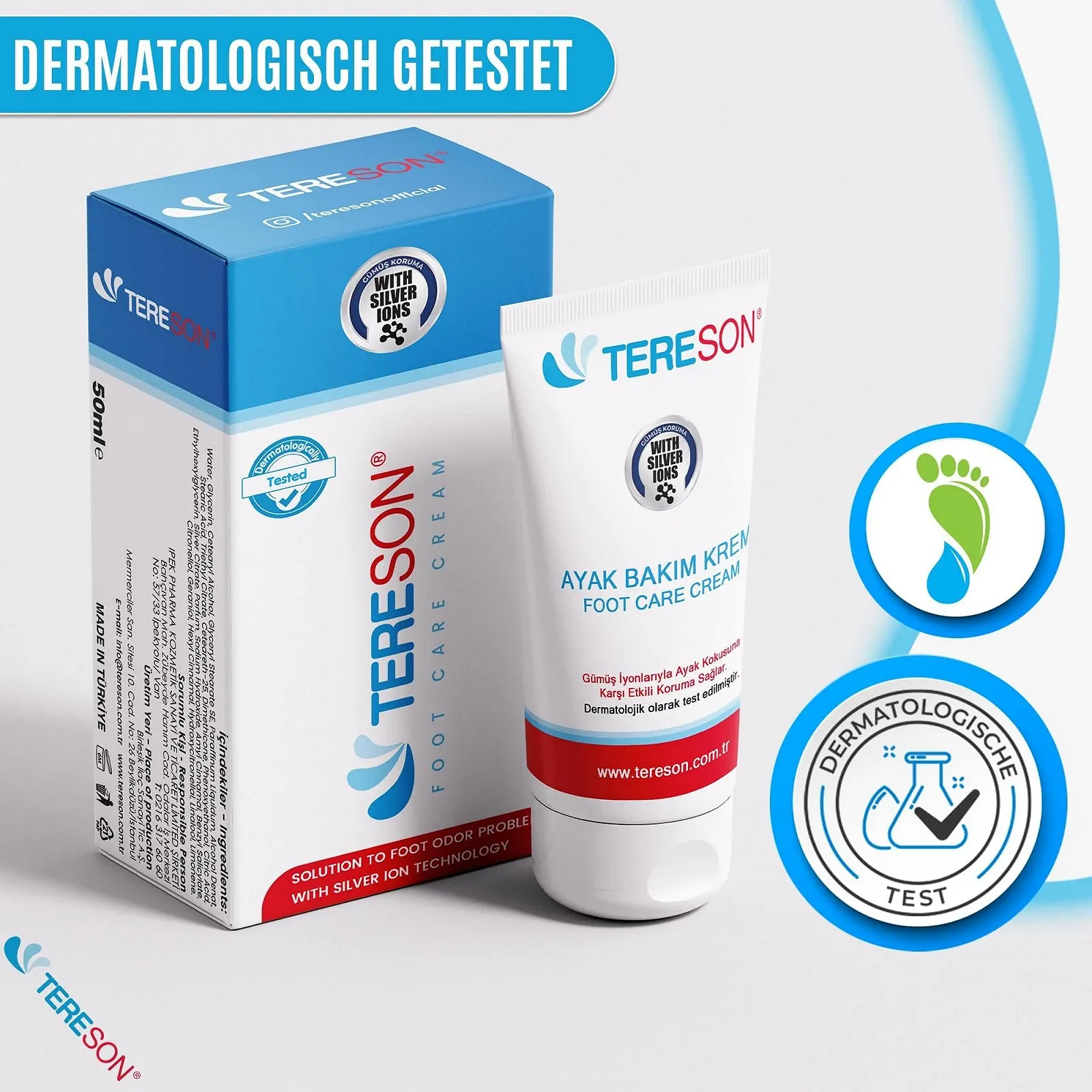 Крем-дезодорант для ног Tereson 50 мл против запаха и сухости, фото №7