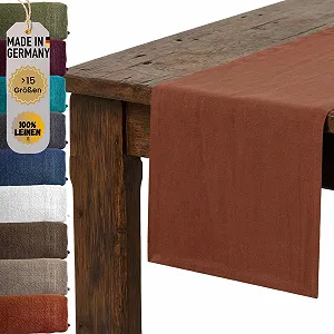 Купити Ранер для столу chambry 100% Linen Stonewashed Handmade 45 см x 360 см Terra Cotta - Фото 1 Ранер для столу chambry 100% Linen Stonewashed Handmade 45 см x 360 см Terra Cotta - Фото 1